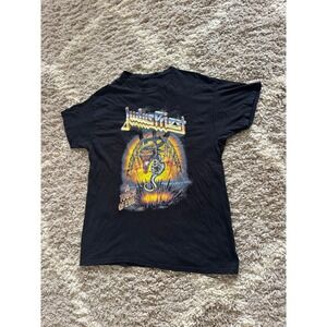 Judas Priest A Touch of Evil Graphic T-Shirt Black Heavy Metal Band Tee XL
